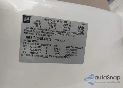 2014 GMC Yukon Slt z USA, uszkodzony, nr VIN 1GKS1CE05ER167073